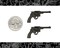 Black Plated Brass Medium Sized Western Gun Pendants - Set of Two - BB-P76